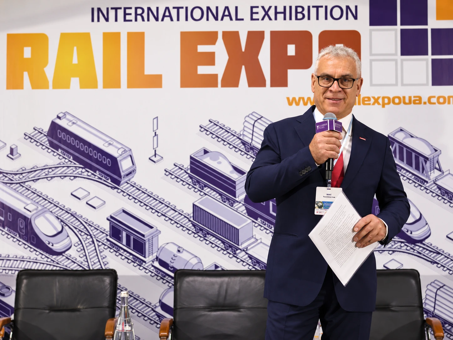 Dr. Igor Telychko presenting EasyTop at Rail Expo 2026